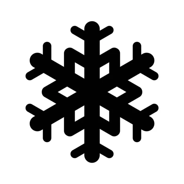 Sneeuwvlok Pictogram Vlakke Stijl Witte Achtergrond Vector Illustratie — Stockvector