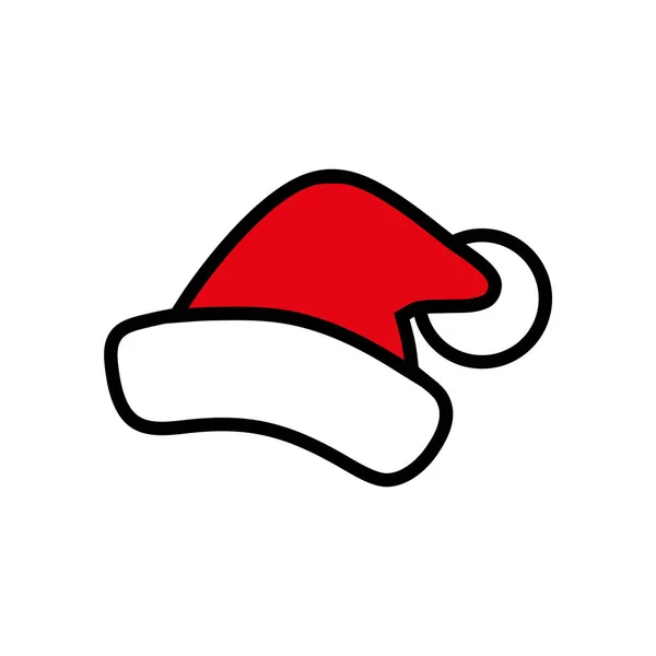 Noel Baba Şapkası Ikonu Noel Baba Şapka Vektörü — Stok Vektör