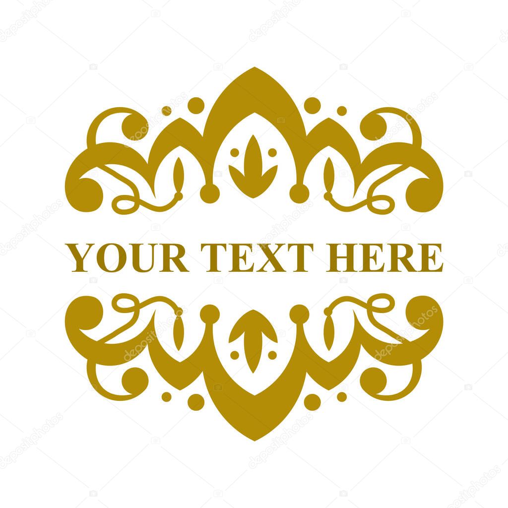 Vintage Gold Tiara Elegant Logo. Vector