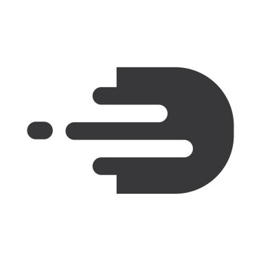D harfi logo vektörü. Alfabe tasviri