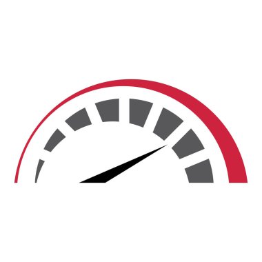 Beyaz arkaplanda izole edilmiş hız göstergesi logosu, vektör, simge ögesi