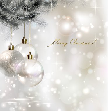 Üç akşam topları ile parlak Noel arka plan