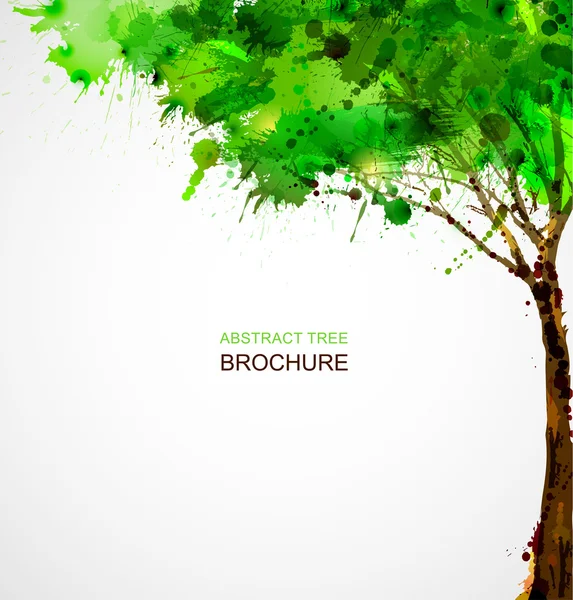 Árvore abstrata verde formada por manchas — Vetor de Stock