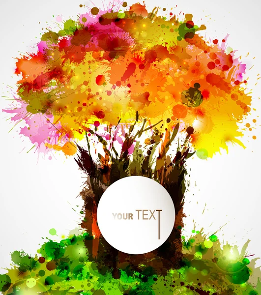 Abstract strong tree forming by blots — Stock Vector