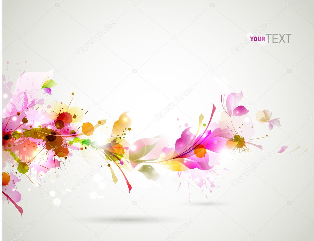 Abstract background with branch of floral