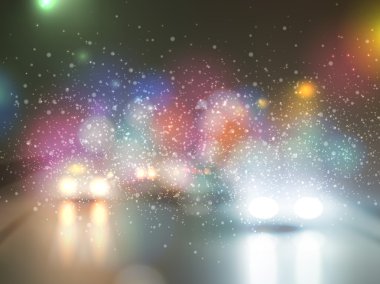gece manzarası ile sürme makineleri
