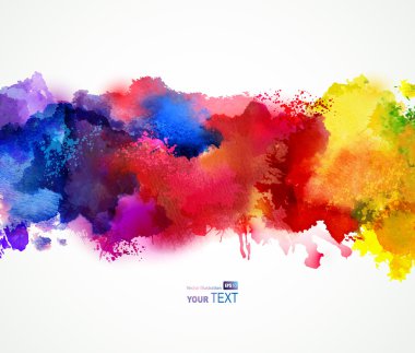 Bright watercolor stains clipart