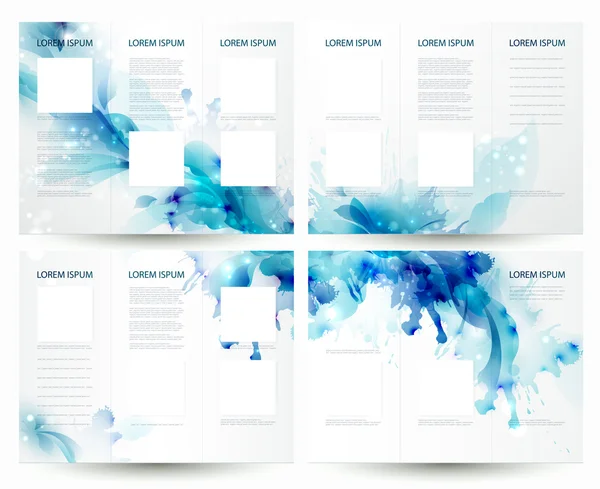 Brochure backgrounds with Abstract blue elements — Stock Vector