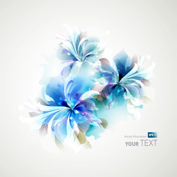 Tender background with blue abstract flowers — Stock Vector