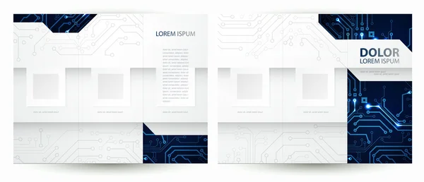 Modello di brochure con elementi delle tecnologie digitali — Vettoriale Stock