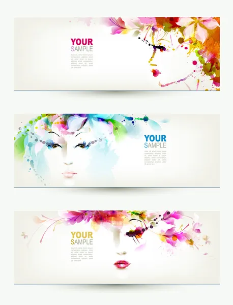 güzel kadınların yüzleri üç başlıkları