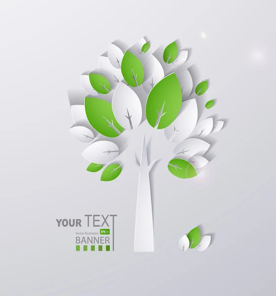 Papel árbol verde — Vector de stock