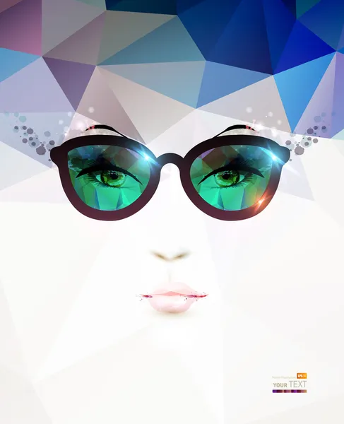 Fashion woman with glasses — Stock Vector