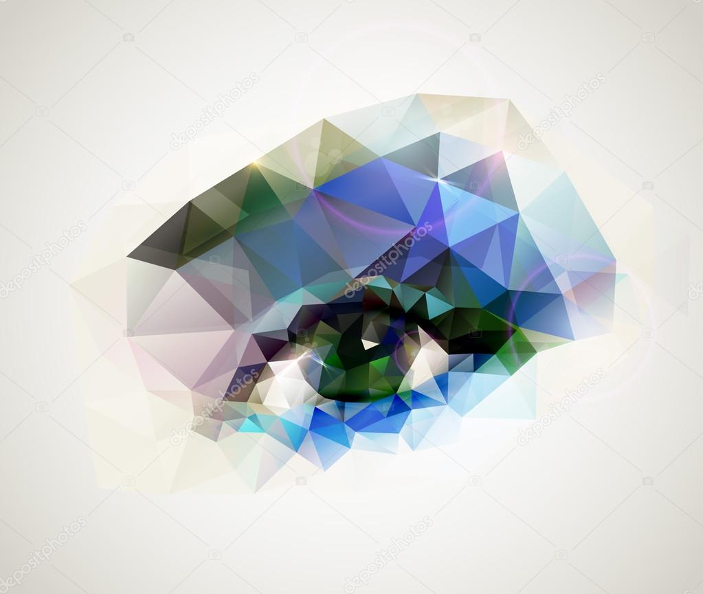Female eye created from polygons