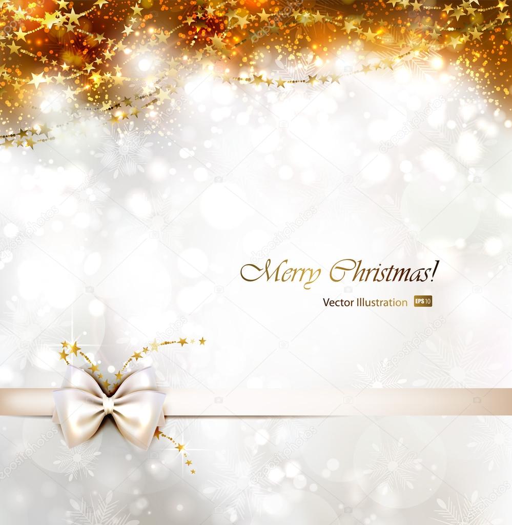 Christmas background with bow.