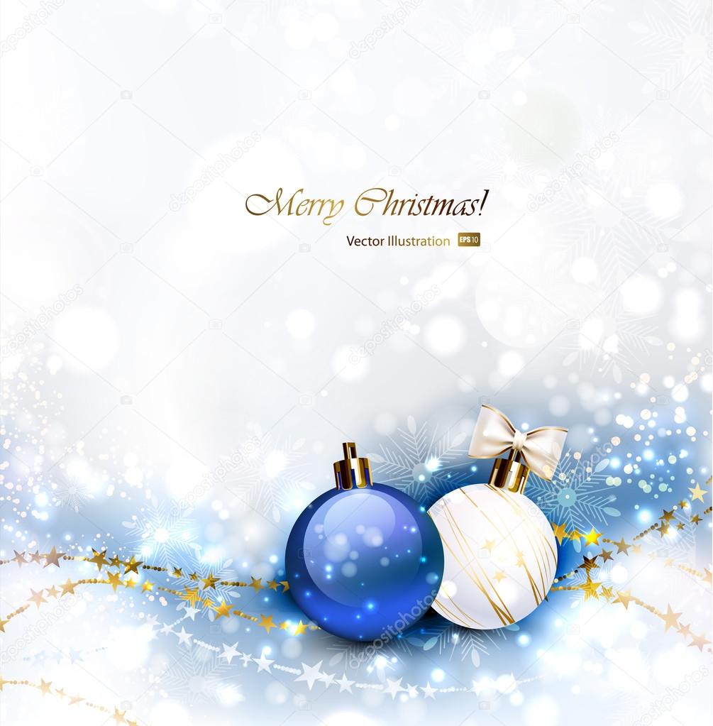 Christmas background with Christmas baubles