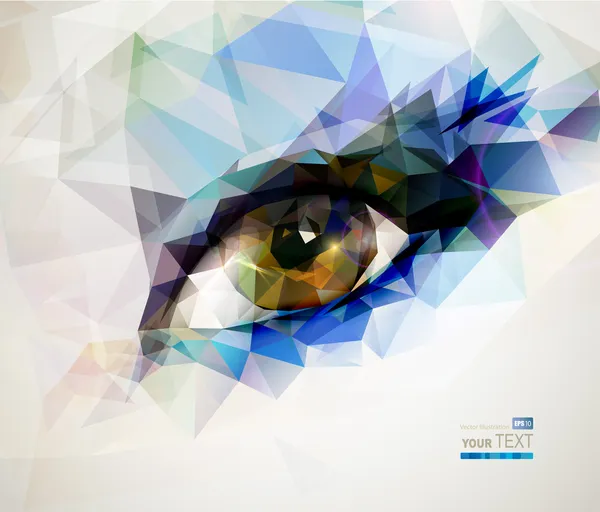 Female eye created from polygons — Stock Vector