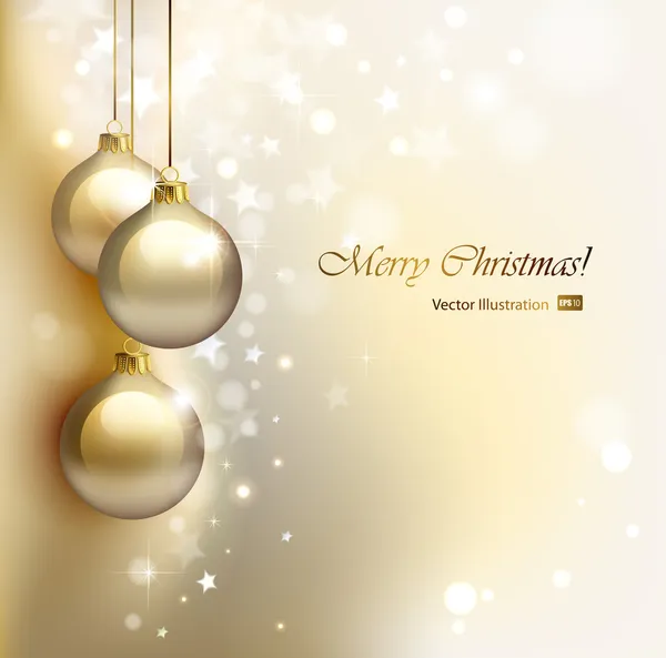 Weihnachten Hintergrund mit goldenen Abendkugeln — Stockvektor