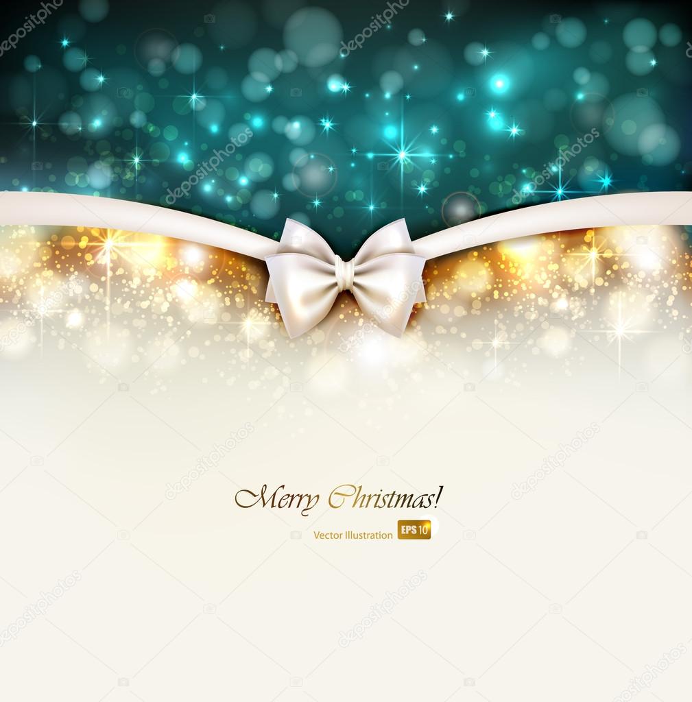 Christmas shine background with bow