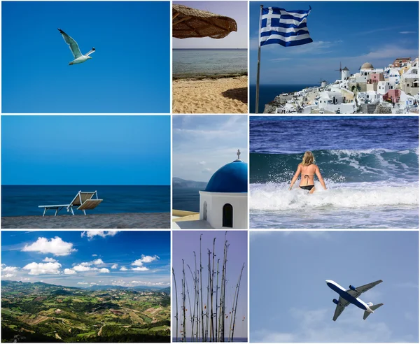 Collage de vacaciones de verano Imagen de stock