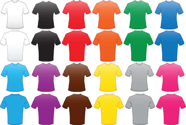 Modèle de chemises masculines dans de nombreuses couleurs — Image vectorielle