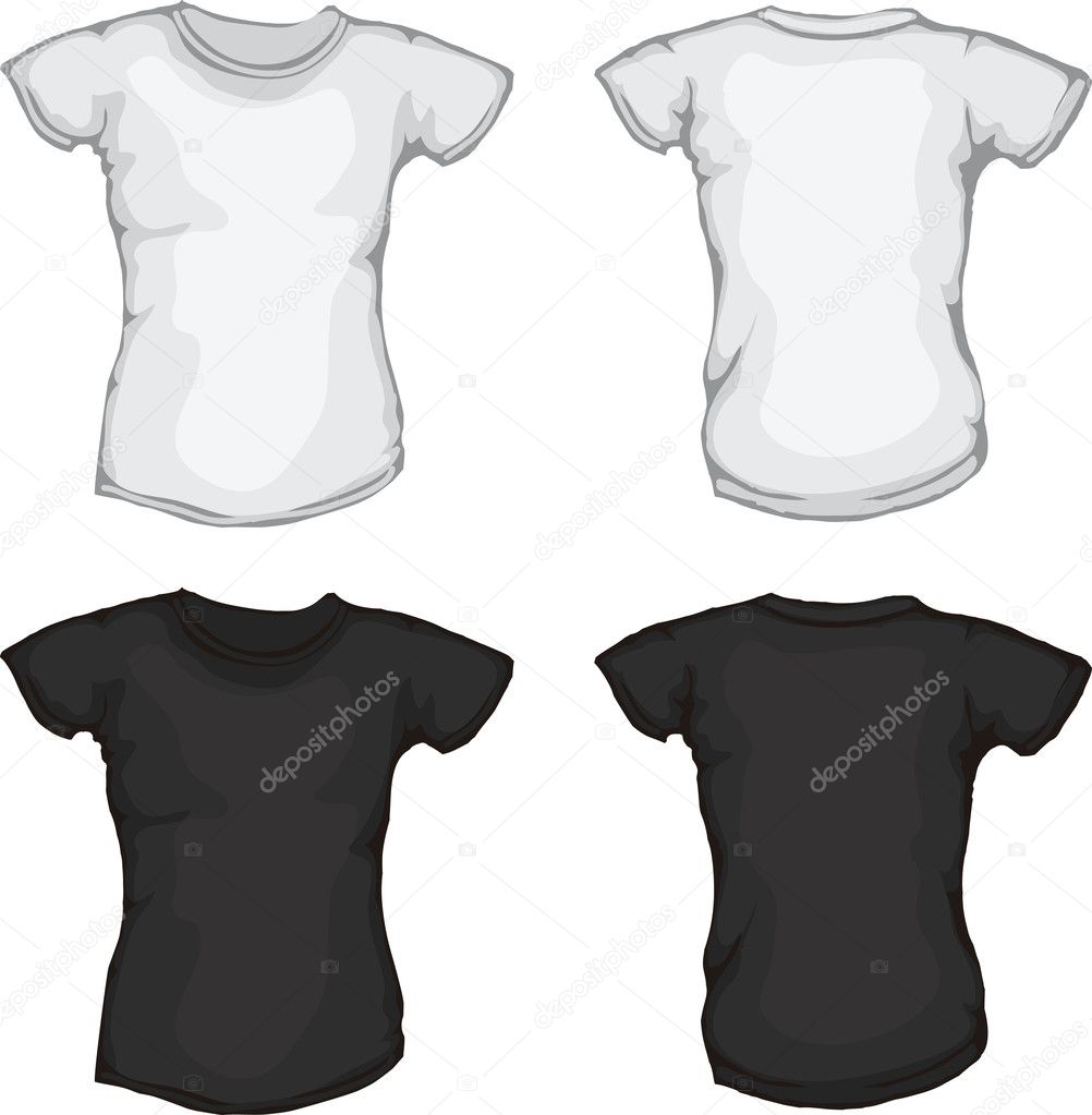 Black and white female shirts template — Stock Vector © airdone #34917505