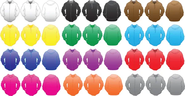 Sweatshirt template in many colors — Stock Vector