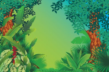 Exotic tropical forest clipart