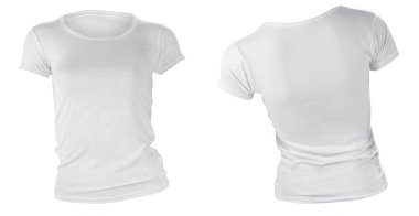 Kadınlar boş beyaz t-shirt şablon