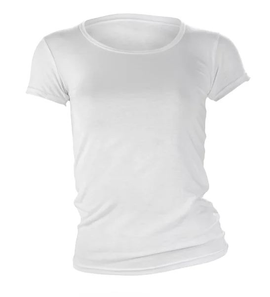 여자 빈 흰색 t-셔츠 서식 파일 — 스톡 사진