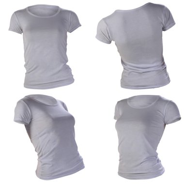 Kadınlar boş gri t-shirt şablon