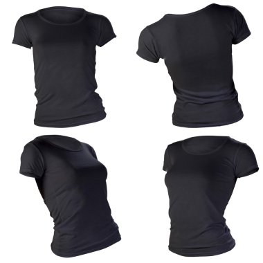 Kadınlar boş siyah t-shirt şablon
