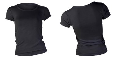 Kadınlar boş siyah t-shirt şablon