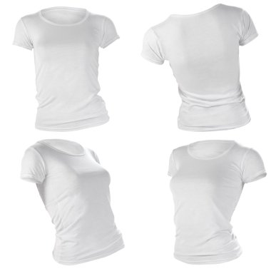 Kadınlar boş beyaz t-shirt şablon