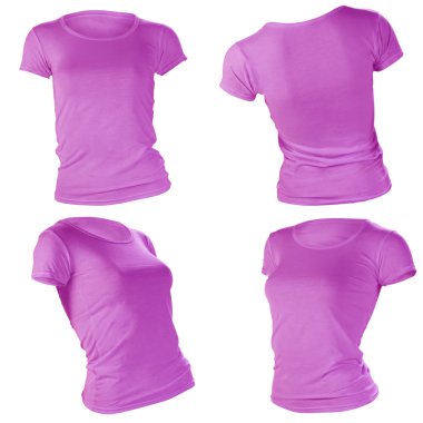 Kadınlar boş mor t-shirt şablon