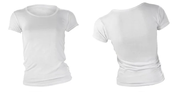 Vrouwen lege witte t-shirt sjabloon — Stockfoto