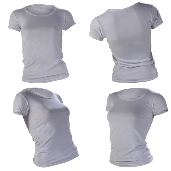 Modelo de t-shirt cinza branco feminino — Fotografia de Stock