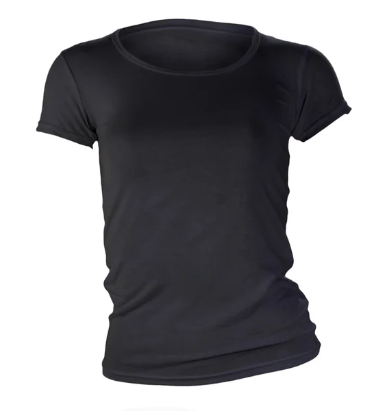 Women's blank black t-shirt template — Stock Photo, Image