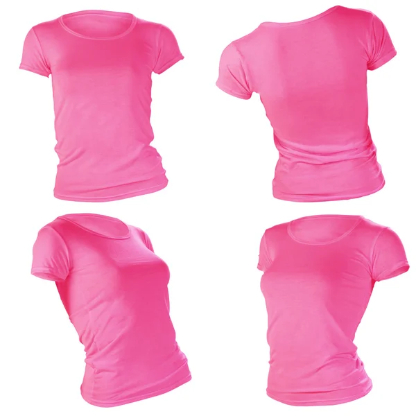 Women's blank pink t-shirt template — Stock Photo, Image