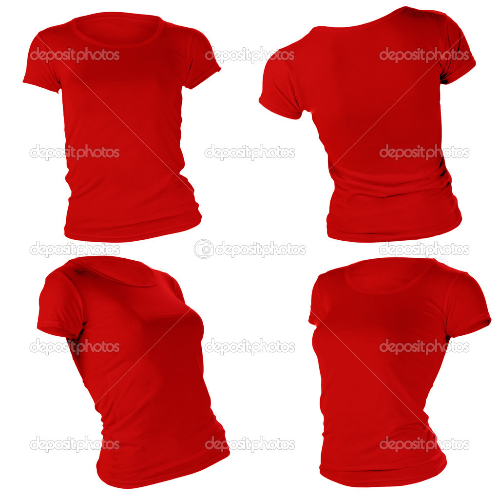 Download Women S Blank Red T Shirt Template Stock Photo Image By C Airdone 37668641