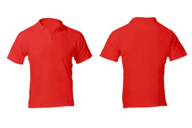 Erkekler boş kırmızı polo gömlek şablonu