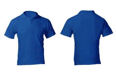Erkekler boş mavi polo gömlek şablonu