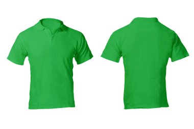 Erkekler boş yeşil polo gömlek şablonu