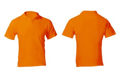 Erkekler boş turuncu polo gömlek şablonu