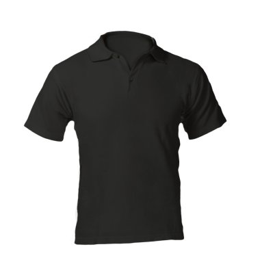 Erkekler boş siyah polo gömlek şablonu