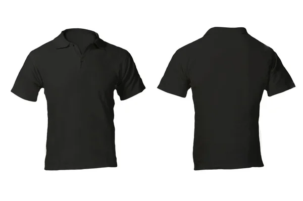 Мужская пустая черная рубашка-поло — стоковое фото
