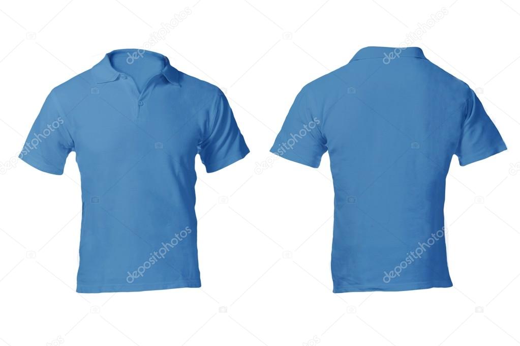 Men's Blank Blue Polo Shirt Template