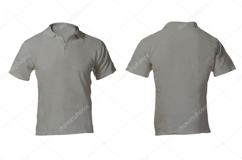 Men's Blank Grey Polo Shirt Template