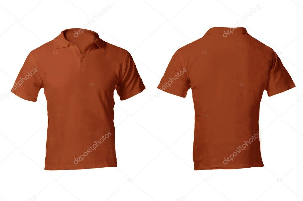 Men's Blank Brown Polo Shirt Template