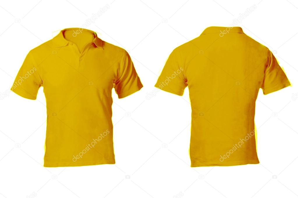 Men's Blank Yellow Polo Shirt Template